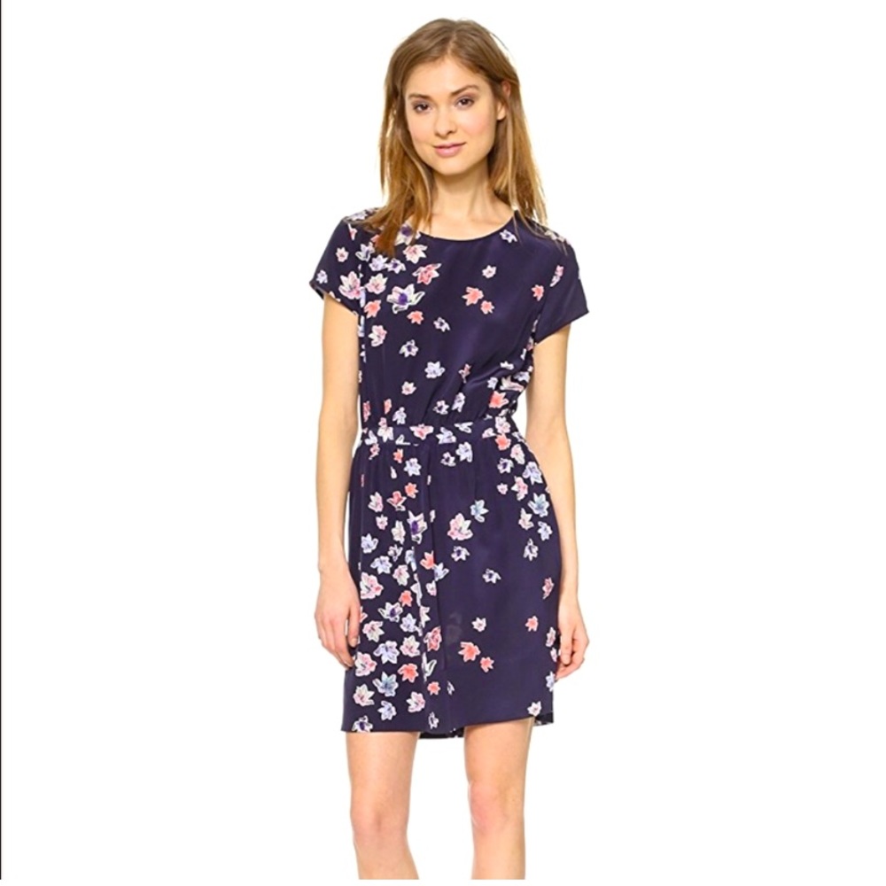 Club Monaco Silk Floral Dress With Pockets & Open Back, size 6